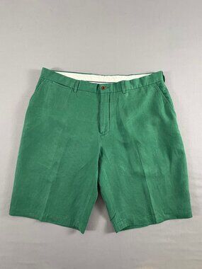 Polo Ralph Lauren Preston Fit Linen Blend Shorts Green Mens 36